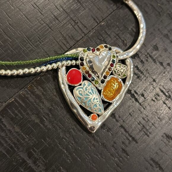 Heart Glass Crystal Seed Bead Enamel Stone Colorful Necklace‌‌‌‌ - Picture 1 of 13